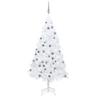 Detailed information about the product Artificial Pre-lit Christmas Tree with Ball Set White 180 cm PVC