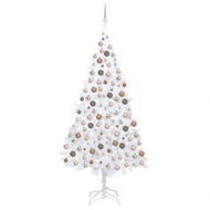 Detailed information about the product Artificial Pre-lit Christmas Tree with Ball Set White 210 cm PVC