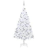 Detailed information about the product Artificial Pre-lit Christmas Tree with Ball Set White 210 cm PVC