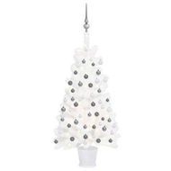 Detailed information about the product Artificial Pre-lit Christmas Tree with Ball Set White 90 cm