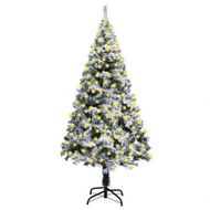 Detailed information about the product Artificial Pre-lit Christmas Tree with Flocked Snow Green 210 cm