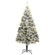 Detailed information about the product Artificial Pre-lit Christmas Tree with Flocked Snow Green 300 cm PVC