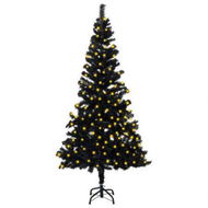 Detailed information about the product Artificial Pre-lit Christmas Tree with Stand Black 150 cm PVC