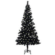 Detailed information about the product Artificial Pre-lit Christmas Tree with Stand Black 240 cm PVC