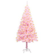 Detailed information about the product Artificial Pre-lit Christmas Tree with Stand Pink 150 cm PVC