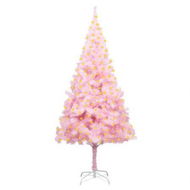 Detailed information about the product Artificial Pre-lit Christmas Tree with Stand Pink 210 cm PVC