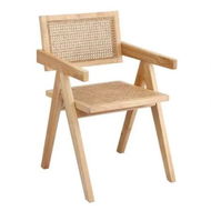 Detailed information about the product Artiss 1x Dining Chair Wooden Rattan Seat Rubber Wood Frame