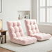 Artiss 2PCS Floor Lounge Sofa Bed Flannel Fabric Pink. Available at Crazy Sales for $159.95