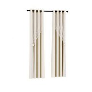 Detailed information about the product Artiss 2X 132x160cm Blockout Sheer Curtains Beige