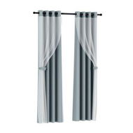 Detailed information about the product Artiss 2X 132x213cm Blockout Sheer Curtains Light Grey