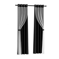 Detailed information about the product Artiss 2X 132x242cm Blockout Sheer Curtains Black