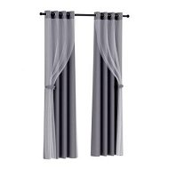Detailed information about the product Artiss 2X 132x242cm Blockout Sheer Curtains Charcoal
