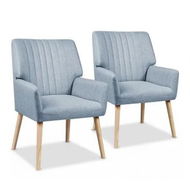 Detailed information about the product Artiss 2X Armchair Fabric Blue Grey