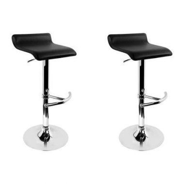 Artiss 2x Bar Stools Adjustable Gas Lift Chairs Black