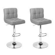 Detailed information about the product Artiss 2x Bar Stools Fabric Gas Lift Grey