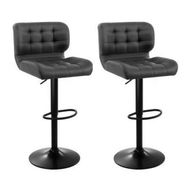 Detailed information about the product Artiss 2x Bar Stools Gas Lift Leather Padded Grey