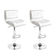 Detailed information about the product Artiss 2x Bar Stools Gas Lift Leather Padded White