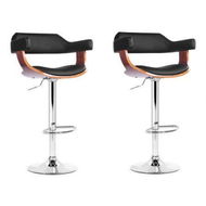 Detailed information about the product Artiss 2x Bar Stools Gas Lift Leather w/Armrest Black