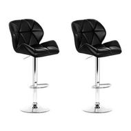 Detailed information about the product Artiss 2x Bar Stools Gas Lift Padded Leather Black