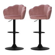 Detailed information about the product Artiss 2x Bar Stools Gas Lift Velvet Pink