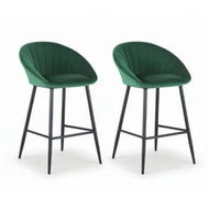Detailed information about the product Artiss 2x Bar Stools Kitchen Dining Chair Counter Stool Tub Velvet Metal Green