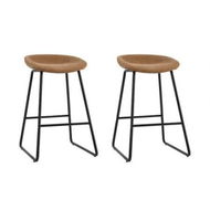 Detailed information about the product Artiss 2x Bar Stools Kitchen Dining Chairs Counter Stool PU Leather Metal Brown