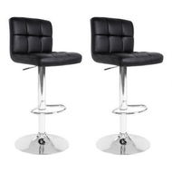 Detailed information about the product Artiss 2x Bar Stools Leather Gas Lift Black