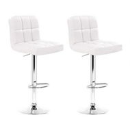 Detailed information about the product Artiss 2x Bar Stools Leather Gas Lift White