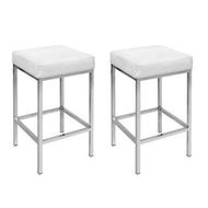 Detailed information about the product Artiss 2x Bar Stools Leather Padded Metal White