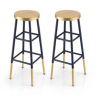 Detailed information about the product Artiss 2x Bar Stools Metal Gold Navy