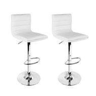 Detailed information about the product Artiss 2x Bar Stools Padded Leather Gas Lift White