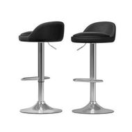 Detailed information about the product Artiss 2x Bar Stools PU Leather Gas Lift Black