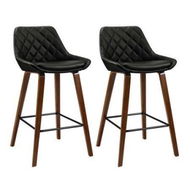 Detailed information about the product Artiss 2x Bar Stools PU Seat Wooden