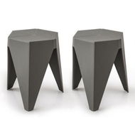 Detailed information about the product Artiss 2x Bar Stools Puzzle Plastic Foot Stool Grey