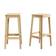 Detailed information about the product Artiss 2x Bar Stools Rubber Wood Stool Counter Chair Rattan Barstools Kitchen