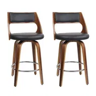 Detailed information about the product Artiss 2x Bar Stools Swivel Leather Chair 65cm