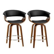 Detailed information about the product Artiss 2x Bar Stools Swivel PU Seat Wooden