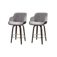 Detailed information about the product Artiss 2x Bar Stools Swivel Velvet Padded Wooden