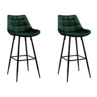 Detailed information about the product Artiss 2x Bar Stools Velvet Chairs Green