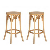 Detailed information about the product Artiss 2x Bar Stoosl Rattan Seat Wooden