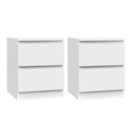 Detailed information about the product Artiss 2x Bedside Table 2 Drawers - PEPE White