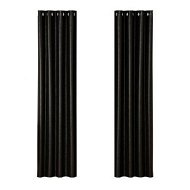 Detailed information about the product Artiss 2X Blockout Curtains Eyelet 140x230cm Black Shine