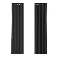 Detailed information about the product Artiss 2X Blockout Curtains Eyelet 140x230cm Black