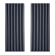 Detailed information about the product Artiss 2X Blockout Curtains Eyelet 240x230cm Charcoal