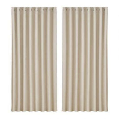 Artiss 2X Blockout Curtains Eyelet 300x230cm Beige