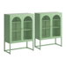 Artiss 2x Buffet Sideboard Cabinet ELMA Cupboard Storage Mesh Doors Metal Green. Available at Crazy Sales for $444.95