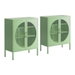 Artiss 2x Buffet Sideboard Cabinet ELSA Cupboard Storage Mesh Doors Metal Green. Available at Crazy Sales for $334.95
