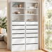 Artiss 2x Chest of 6 Drawers Tallboy Cabinet Adjustable Shelf White. Available at Crazy Sales for $319.95