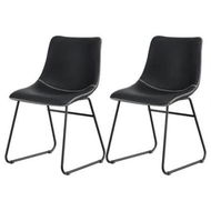 Detailed information about the product Artiss 2x Dining Chairs Retro PU Leather Kitchen Lounge Cafe Accent Chair Black