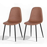 Detailed information about the product Artiss 2x Dining Chairs Retro PU Leather Kitchen Lounge Cafe Accent Chair Brown